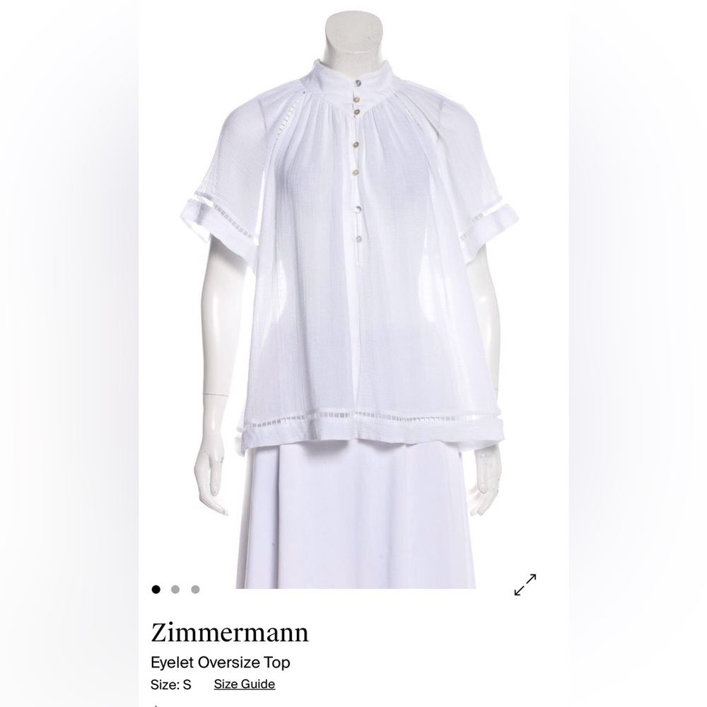 Zimmermann ivory eyelet oversize top
